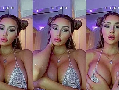 Molly Eskam teasing her perky tits for her viewers